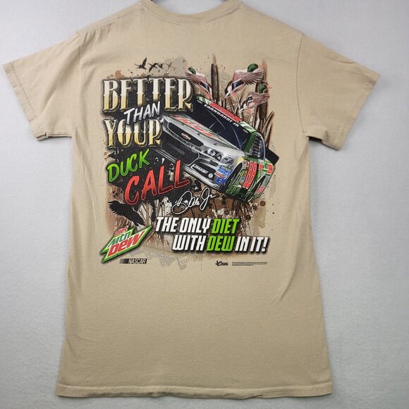 Dalecall Chase Authentics Dale Jr. Mountain Dew NASCAR Graphic Tee Beige Small - Picture 6 of 8